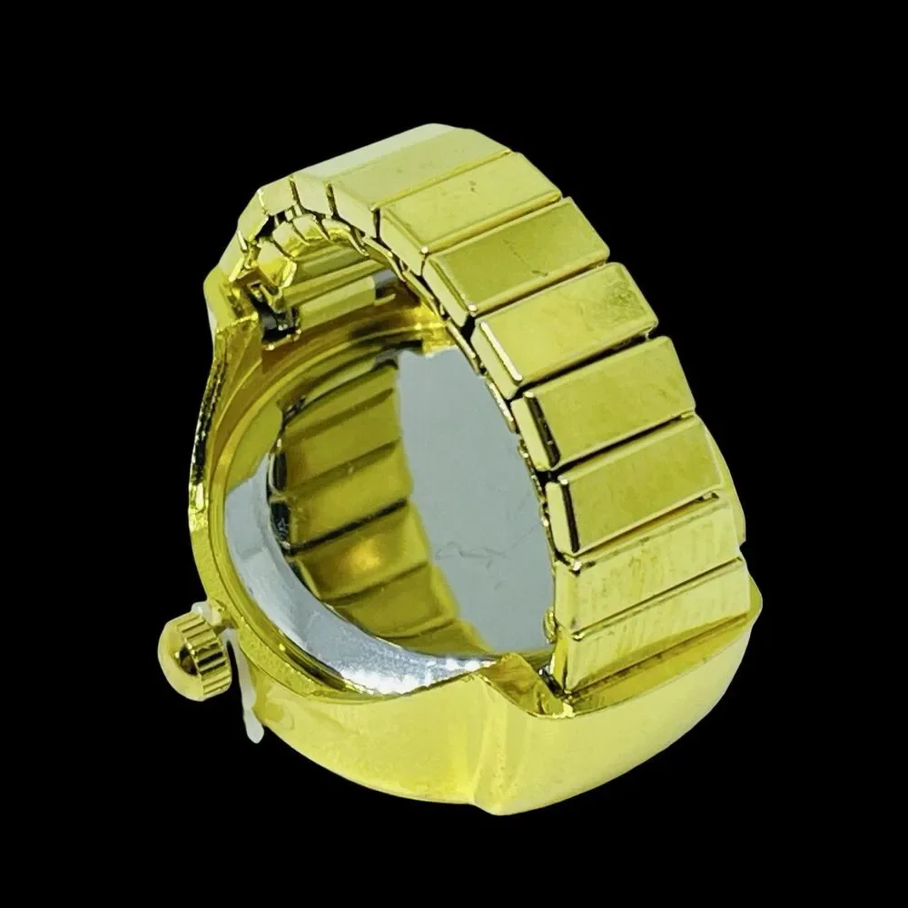 BOZHI Ring Watch Gold Design With Crystals New